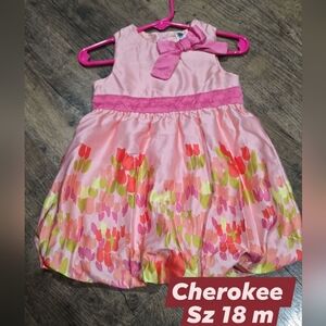 Cherokee baby girl satin dress sz 18 months